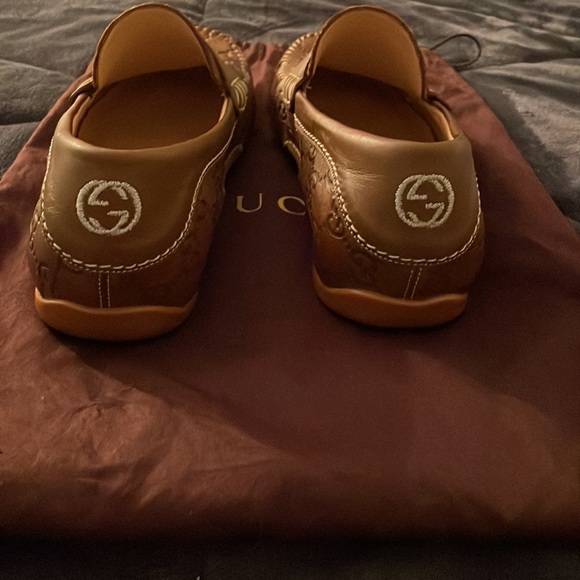 Mens Gucci loafers brown leather with G print. Size 9. Perfect condition. - Picture 3 of 6
